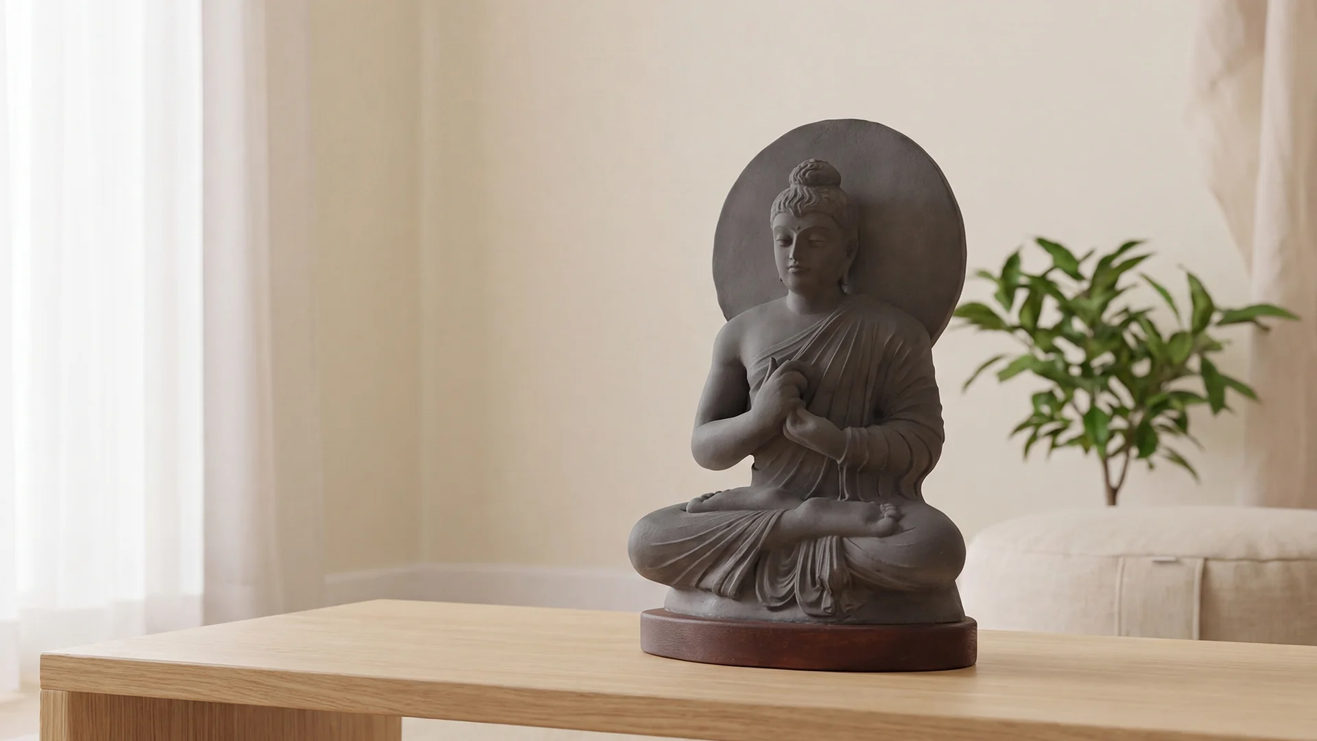 Preaching Buddha statue, 2nd Century CE Gandhara art museum replica Buddhist sculpture for home décor