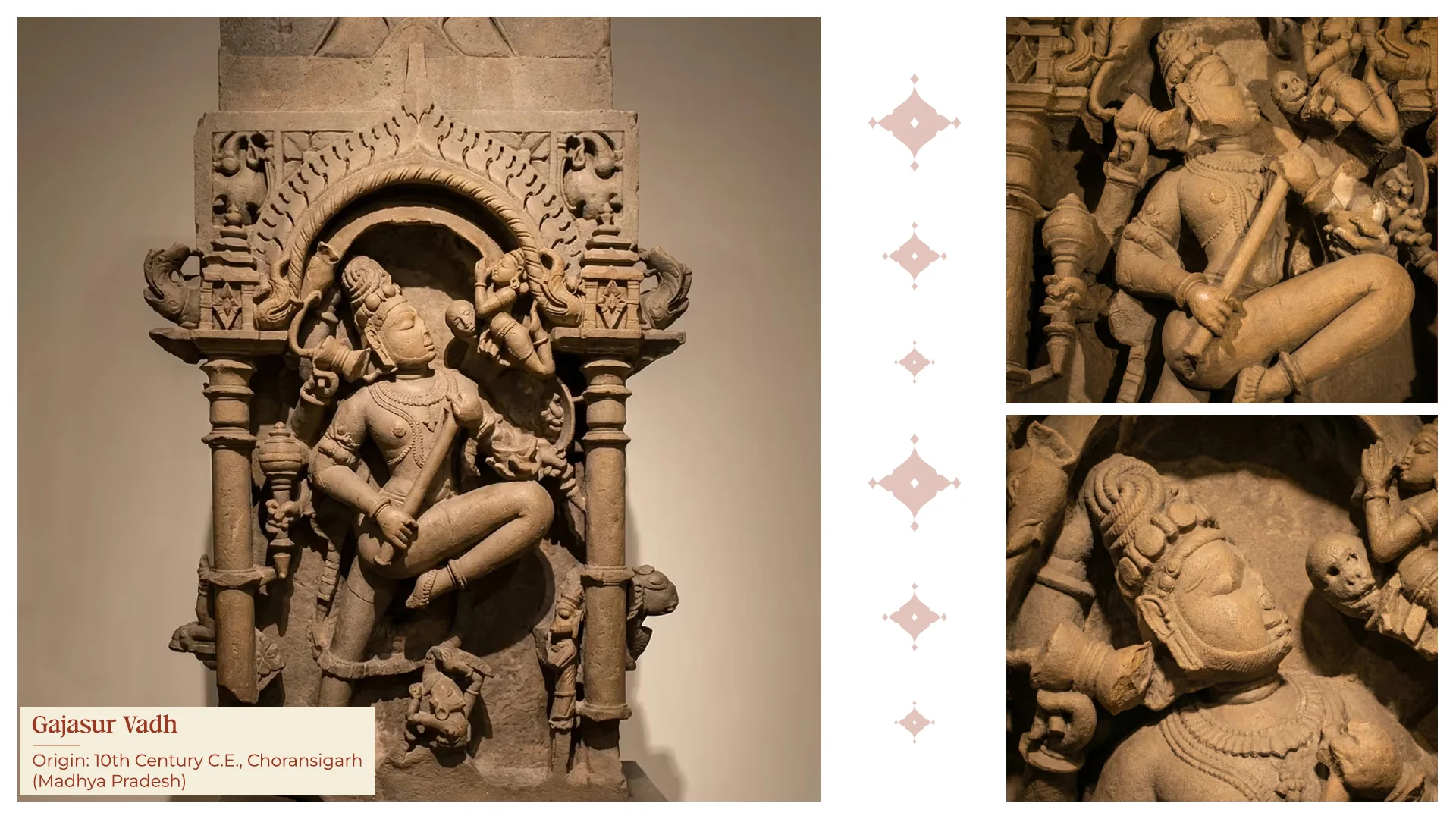 Gajasura Vadha sculpture depicting Shiva slaying the elephant demon